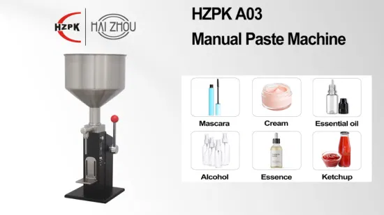 Hzpk A03 Hand Pressure Essential Oil Bottle Cosmetic Face Cream Jar Paste Liquid Filling Machine 5
