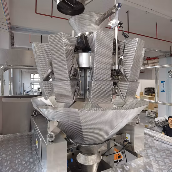 Fully Bag Vertical Automatic Filling Multi-Function Food Packing Machine with Multihead Weigher for Filling Granule Sachet Seal Pouch Packaging Machine