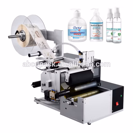 China Made Automatic Desktop Round Bottle Flat Labeling Machine